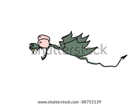 tribal dragon tattoo hand drawn vector illustration