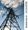 stock photo : Electrical tower on a background of the blue sky
