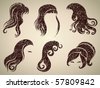 Big set of grunge vintage hair styling for woman (from my big.