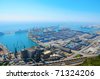 QUELS SONT CES NAVIRES ? - Page 48 Stock-photo-aerial-view-of-the-barcelona-port-in-spain-71324206