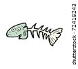 stock vector : old fish skeleton cartoon