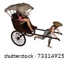 Man Pulling Rickshaw