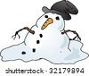 melting snowman clipart