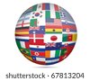 World+flags+globe