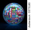 World+flags+globe