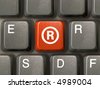 keyboard close up red key.