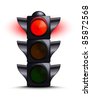 stock vector : Traffic light on red