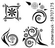 stock-vector-set-of-four-tattoo-designs-with-flame-and-plant-elements-58707175.jpg